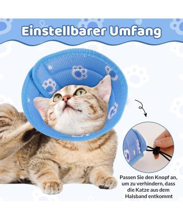 Fanshionstide Adjustable Anti-Trimming Cat Collar - Soft Protective Collar for Cats & Puppies Post-Surgery (M Blue) - Buy Online on GoSupps.com