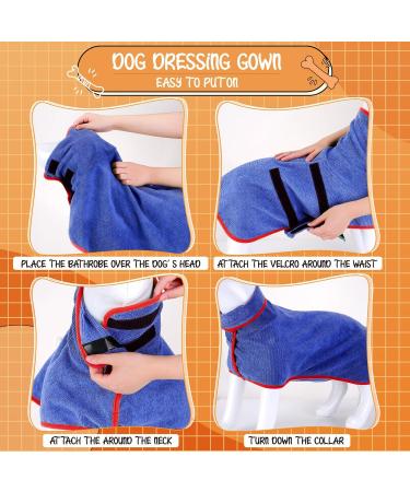 Jostift Dogenbadema | Microfiber Dog Bathing Coat Quick Drying Absorbent Towel with Adjustable Straps for All Dog Sizes - Blue (Large) - Buy Online on GoSupps.com