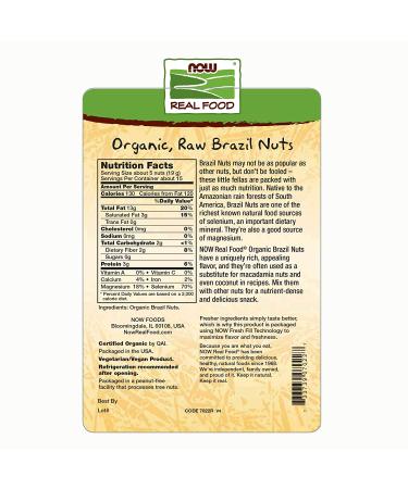 Now Foods Organic Brazil Nuts, Unsalted - 10 oz (284 g) | Real Food Snack - Buy Online on GoSupps.com
