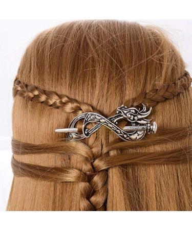 Norse Celtic Wedding Hair Accessories - Viking Dragon Hair Sticks Hairpin for Men and Women - Buy Online on GoSupps.com