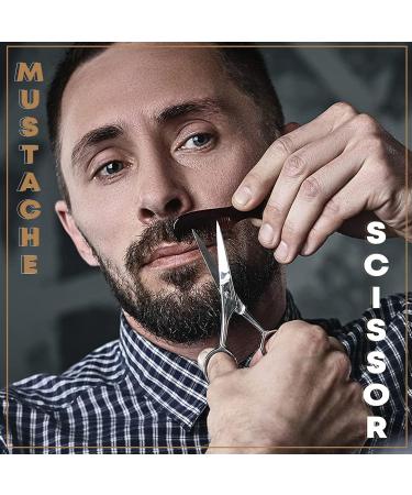 Premium Stainless Steel Beard Scissors & Comb Set for Men | Precision Nose Ear & Eyebrow Hair Trimmers - Buy Online on GoSupps.com