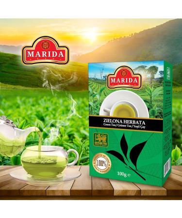 Marida Marida Green Leaf Tea - Pure Naturally Aromatic Tea - Selected Leaves - Ideal for Every Day - 100g - 1 Piece - Buy Online on GoSupps.com