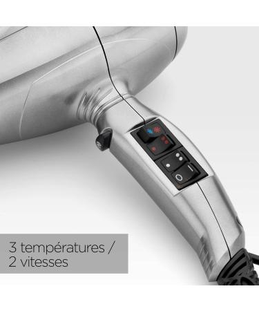 BaByliss Pro Digital 2200 Watt Professional Hair Dryer with Ionic Technology and Ceramic Coating Made in Italy 6000E Silver - Buy Online on GoSupps.com