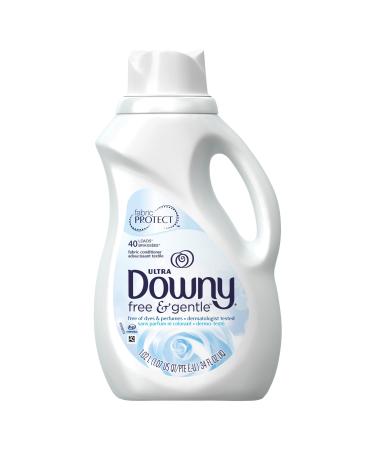 Downy Free & Gentle Liquid Fabric Conditioner for Sensitive Skin, 34 Fl Oz