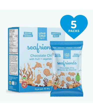 Love Child Organics Snack Pack Sea Friends Chocolate Chip Cookies Peanut-free 6 boxes 5x20g sachets each Chocolate Chip Snack Pack 6x100g - Buy Online on GoSupps.com