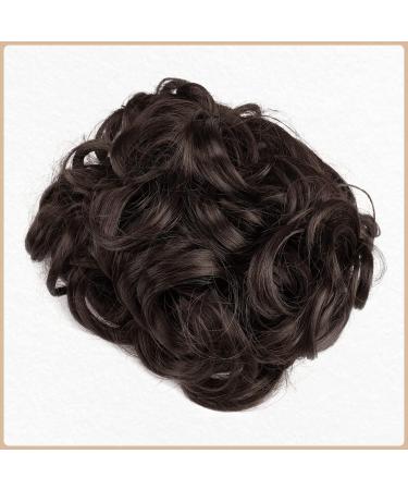 Sofeiyan Messy Bun Hair Piece - Wavy Curly Hair Extension for Women | Darkest Brown to Black - Buy Online on GoSupps.com