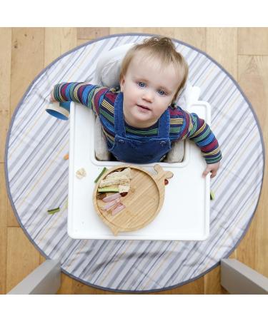 Prince Lionheart Multi-Purpose Catchall Splat Mat - Gray Stripe, 47.75x47.75 Inch - Ideal for Meal or Craft Time, Easy to Clean - Pack of 1 - Buy Online on GoSupps.com