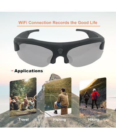 Hereta HD 4K WiFi Camera Sunglasses | DVR Polarized Glasses with UV400 | Sport Outdoor Video Recording | iOS & Android Compatible | Up to 256GB TF Card Support - Buy Online on GoSupps.com