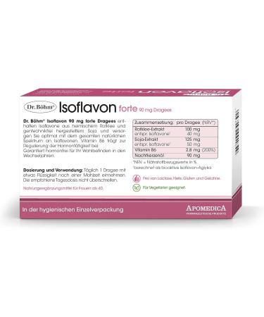 Dr B hm Isoflavon 90 mg Forte Coated Tablets - 60 Tablets | International Shipping Available - Buy Online on GoSupps.com