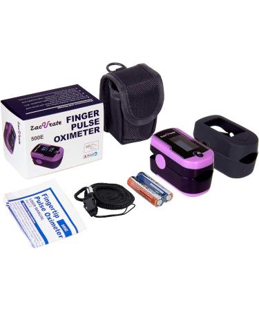 Zacurate 500E Premium Fingertip Pulse Oximeter - Blood Oxygen Saturation Monitor with Silicone Cover Batteries & Lanyard | Mystic Purple - Fast International Shipping - Buy Online on GoSupps.com