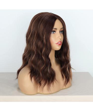 Buy Porsmeer Brown Blonde Curly Bob Synthetic Wig for Women | Natural Afro Middle Part Wig for Parties & Costumes - Buy Online on GoSupps.com