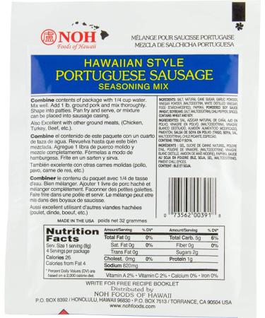 NOH Hawaiian Portuguese Sausage Seasoning Mix 1.125 oz - Authentic Flavor for Your Dishes - Buy Online on GoSupps.com