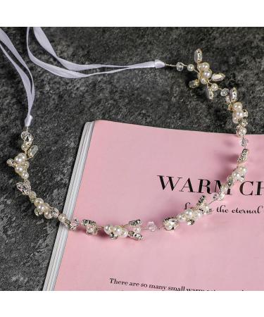 Sibba Flower Girl Headpiece Silver Wedding Headband Pearl Hair Accessory Princess Crystal Head Wear Women White Rhinestones Hairbands Bridal Hair Hoop for Birthday Party First Communion - Buy Online on GoSupps.com