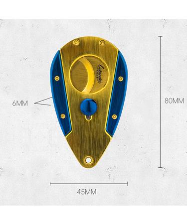 Portable Cigar Cutter Stainless Steel Guillotine Double Cut Blade with Leather Case in Gift Pouch Gold - Buy Online on GoSupps.com