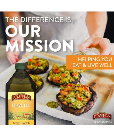 Pompeian Mild Taste Olive Oil 68 Fl Oz - Perfect for Roasting & Sauteing, Gluten-Free, Non-Allergenic, Non-GMO - Buy Online on GoSupps.com