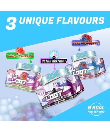Hydro LOOT - Game Booster with Flow-State Formula | 25 Servings (150g) Without Caffeine | Hydration Drink with Vitamins and Plant Extracts | Gaming Booster (Rare Raspberry) Hydro LOOT Rare Raspberry - Buy Online on GoSupps.com