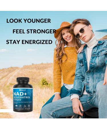 WEEVIT NAD+ Resveratrol Supplement with COQ10 Quercetin Turmeric NAD+ Supplement for Men and Women - Energy Focus & Anti-Aging Support - Gluten Free Non-GMO - Buy Online on GoSupps.com