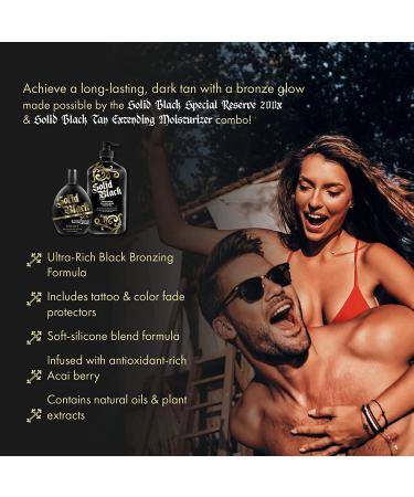 Millennium Tanning Solid Black 200X Tanning Lotion - 13.50 & 18.25 oz Tan Extender for Accelerated Bronzing - Buy Online on GoSupps.com