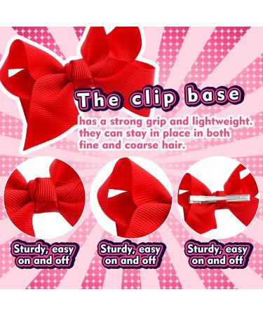 Yolev 6PCS Hair Bows for Girls - Hair Accessories for Teens, Toddlers & Kids - Red Hair Clips (6, 4, 3 Sizes) - Buy Online on GoSupps.com