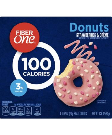 Fiber One 100 Calorie Donuts Strawberries and Creme 3g Sugar Pack of 2 Bundle with Snack Scout Lunch Bag - Buy Online on GoSupps.com