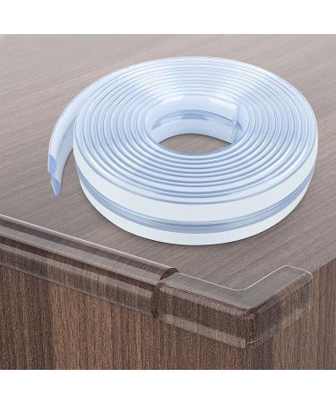 Baby Proofing Edge Protector Strip Clear Silicone Soft Corner Protectors with Upgraded Pre-Taped Strong Adhesive 16.4ft(5M) Edge Protectors for Sharp Corners of Cabinets Tables Drawers(4 Corners) 10MM*10M