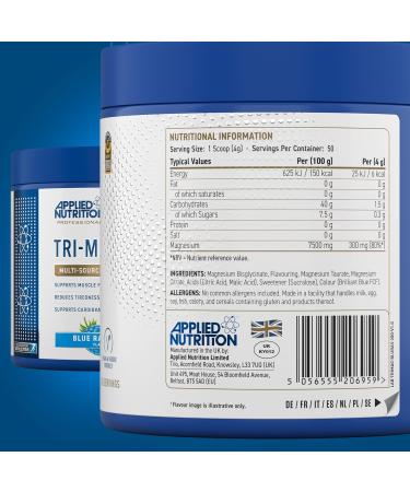 Applied Nutrition Tri-Magnesium Blue Raspberry 200G - Buy Online on GoSupps.com