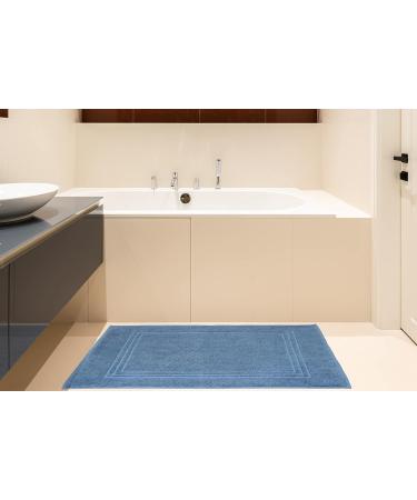 Buy Maurahome 2-Pack Blue Terry Bath Mats - 100% Cotton Slip-Resistant Quick-Drying Bathroom Rugs (50x70cm) - International Shipping Available - Buy Online on GoSupps.com