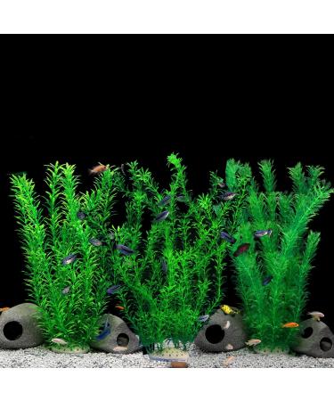 Ctpeng Aquarium Decorations 55cm 10cm 8cm Fish Tank Plastic Plants Decor Set of 3 XXL Artificial Plants Decoration - Buy Online on GoSupps.com