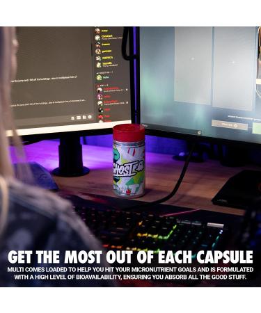 GHOST Multi Multivitamin for Men & Women 90 Capsules - Loaded with 21 Vitamins Minerals & Key Nutrients - Vitamin A Vitamin C Vitamin D Vitamin E & Zinc - Free of Gluten Soy & Sugar Vegan - Buy Online on GoSupps.com