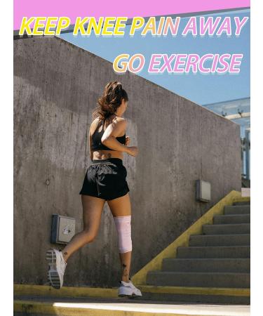 Rokesa Knee Brace Support Sleeve with Stabilizers & Gel Pads - Pink Small | For Men & Women | Arthritis, Meniscus Tear Relief - Buy Online on GoSupps.com