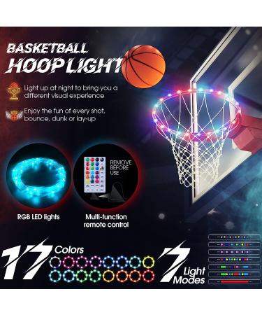 LED Basketball Hoop Light | Remote Control Waterproof Rim Lights | 17 Colors 7 Modes | Super Bright Goal Accessories | Outdoor Game Training | Kids Adults Boys - Buy Online on GoSupps.com