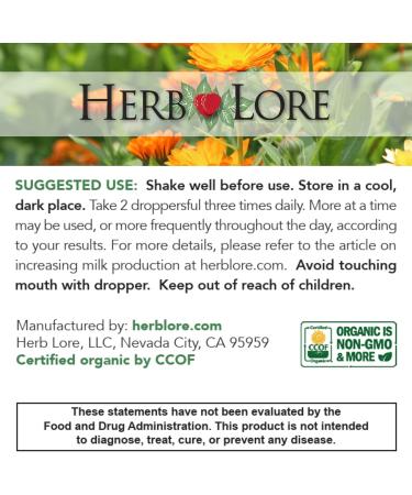 Herb Lore Organic Goats Rue Tincture - Lactation Supplement for Breastfeeding - Natural Breastmilk Production Support to Increase Breast Milk Supply (4 fl oz) - Buy Online on GoSupps.com