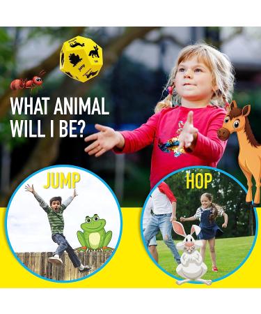 Covelico Kids Exercise Dice - Yellow Animals | Fun Roll and Play Animal Game | Big Foam Fitness Dice for Kids | Outdoor Workout Equipment - Buy Online on GoSupps.com