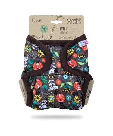 Petit lulu size 2 powy overpants (5-16 kg) |Pint buttons |One size diapers |Baby diaper pants |Washable & waterproof |Fleet diapers |Made in EU (Ladybugs Fair)