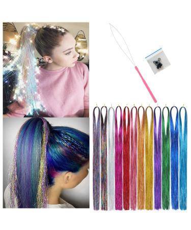 UPTOUP 46 Hair Tinsel Kit - 2000 Strands in 12 Colors - Glitter Extensions for Sparkling Shiny Hair - Silk Fairy Strands for Stunning Look - Buy Online on GoSupps.com