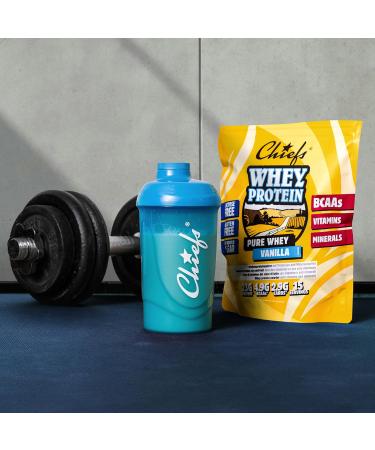 Poudre de prot ines de lactos rum Chiefs (Vanilla 450 g) 24 g de prot ines par portion pour la construction musculaire Avec BCAA et vitamines Sans lactose faible en mati res grasses - Buy Online on GoSupps.com