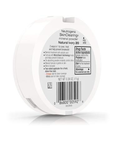 Neutrogena SkinClearing Mineral Powder - Natural Ivory 20 | Best for Clear Skin | Buy Online Internationally - Buy Online on GoSupps.com