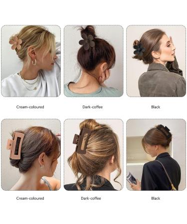8Pcs Medium Claw Hair Clips | Matte Rectangle Small Hair Claw Clips | Nonslip Hair Jaw Clips | Warm Color | For Women, Girls, Thin/Medium Thick Hair - Buy Online on GoSupps.com