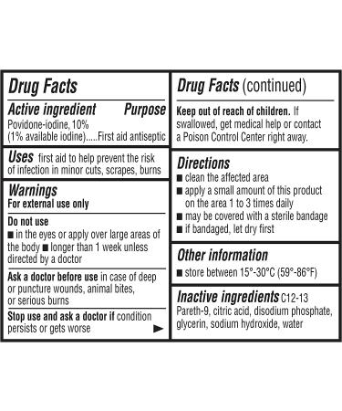 Amazon Basics 10% Povidone Iodine Solution 4 fl oz - First Aid Antiseptic | 1-Pack - Buy Online on GoSupps.com