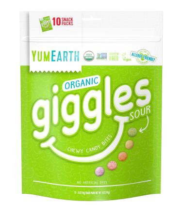 YumEarth Organic Giggles Sour 10 Snack Packs .5 oz (14 g) Each