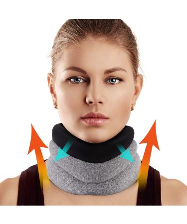 Neck Brace for Neck Pain and Support, Foam Cervical Collar for Sleeping, Vertebral Whiplash Wrap Alignment and Stabilize, Neck Support Brace for Pressure Relief for Women and Men(3" Depth Collar) 3" Middle Height