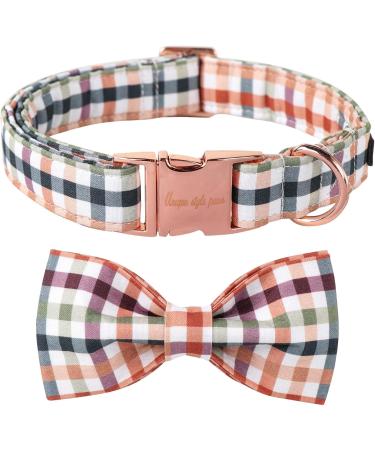 Unique Style Paws Dog Collar - Comfortable Cotton Fly Collar for Young Girls' Dogs S Size (Neck 10-16in) - Colorful Grille & Metal Buckle - Buy Online on GoSupps.com