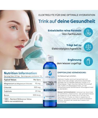 Ultra Lyte Keto Electrolytes - Vegan Mineral Drops for Hydration & Muscle Cramps | 96 Portions | Zero Calories - Buy Online on GoSupps.com
