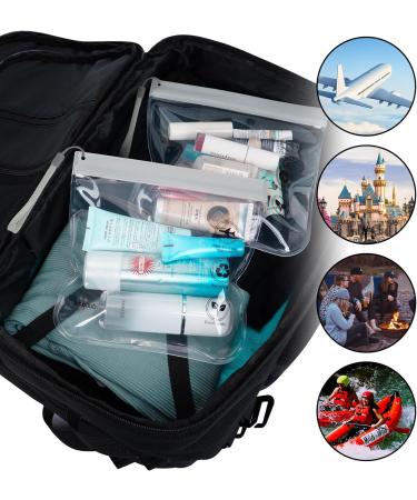 ECOHUB Airport Security Liquids Bags - 2 Pack Grey EVA Airport Liquid Bag 20x20cm - Airline Approved Travel Toiletry Bag with Zip Lock & Carrying Handle - Buy Online on GoSupps.com