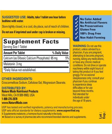 Nature Made Melatonin 3 mg - 240 Tablets for Sleep Support | Buy Online - Buy Online on GoSupps.com