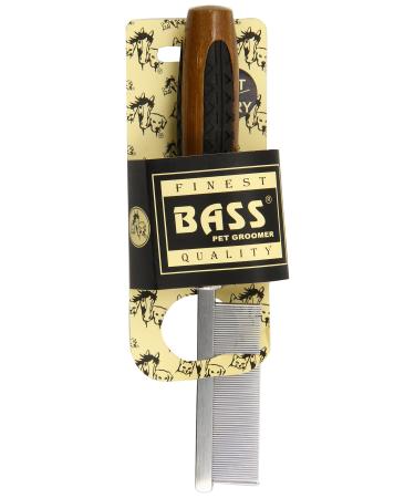 Bass Brushes Fine Tooth Metal Pet Comb with Bamboo Wood Handle