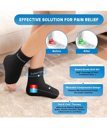 Ankle Foot Ice Pack Wrap - Reusable Gel Hot/Cold Therapy for Achilles Tendonitis, Plantar Fasciitis, Sprains - Flexible Cold Pack for Swelling & Post-Surgery Recovery - Large (1 Pack) - Buy Online on GoSupps.com