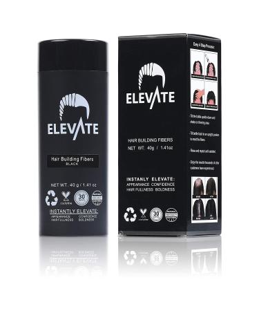ELEVATE Hair Fibers for Thinning Hair - 40g Bottle (BLACK) | 100% Natural Keratin Fibers for Men & Women | Instantly Conceal Balding in 30 Seconds - Buy Online on GoSupps.com
