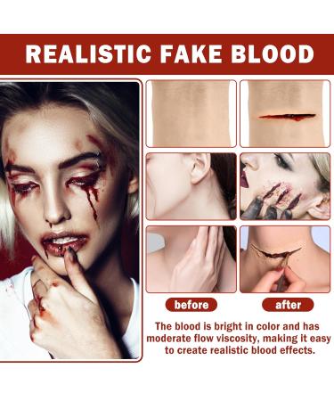 Realistic Halloween Fake Blood Spray & Gel Kit | Edible Washable SFX Makeup for Cosplay Zombie & Vampire Essentials - Buy Online on GoSupps.com
