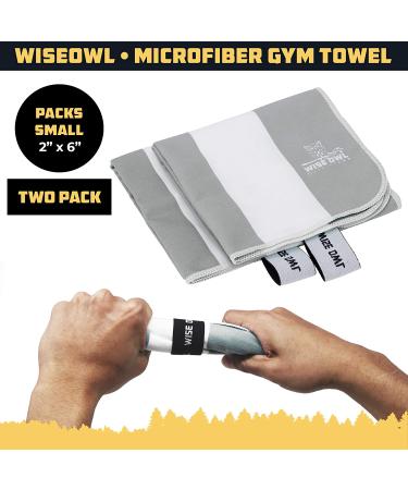 Wise Owl Outfitters Quick Dry Microfiber Beach and Yoga Towel 2PK - Grey Small Towel for Beach, Pool, Yoga, Swim - Ideal for Hand, Face, and Body - Buy Online on GoSupps.com